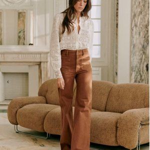Sezane Brown Flare & Wide Leg Jeans